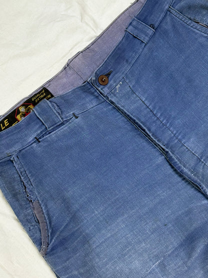 1950s - 1960s Le Pilote French Moleskin Work Pants [34.6"W]