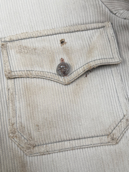 1950s French Salt and Pepper Coutil Clothing Hunting Jacket