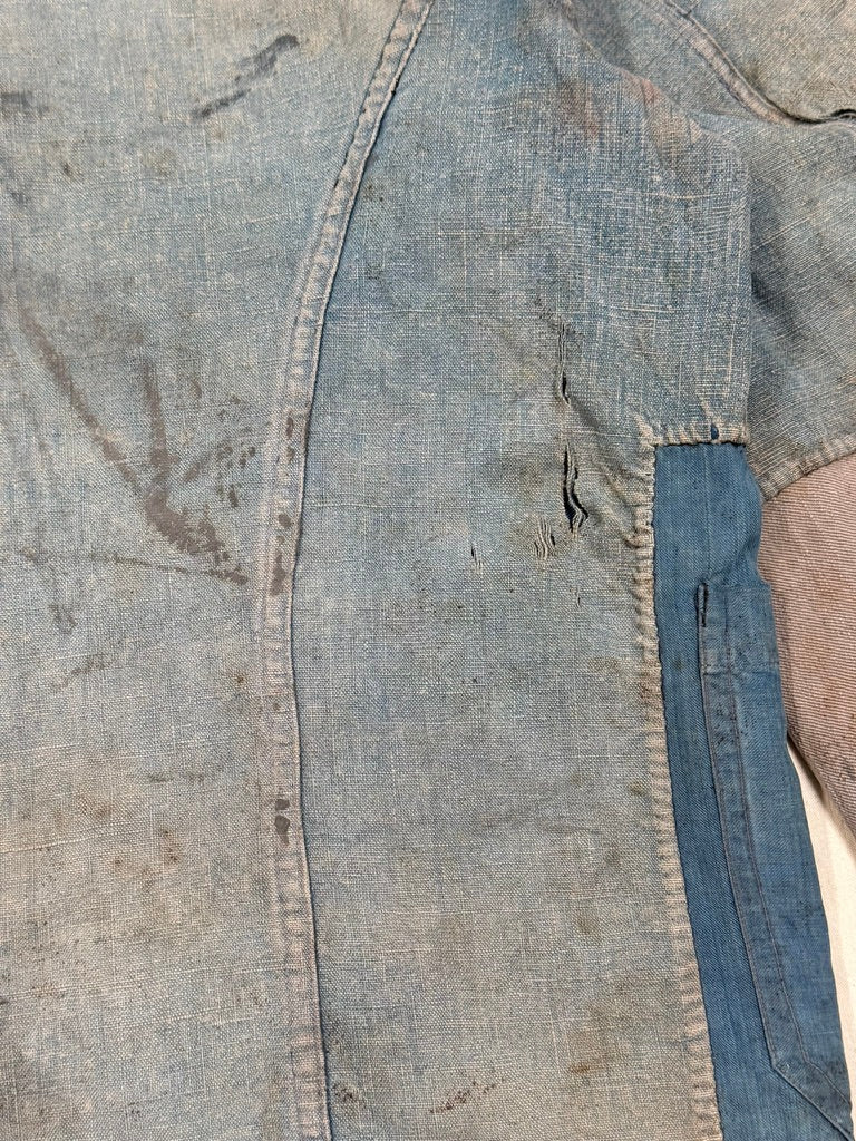 1910s–30s Exceptional Rare French Indigo Patchwork Workwear Jacket