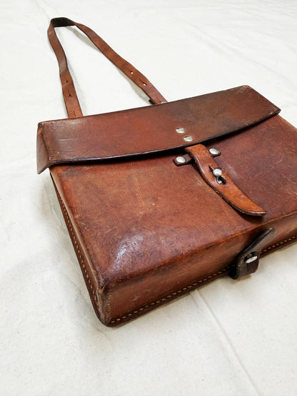 1983 Swiss Army Brown Leather Shoulder Bag