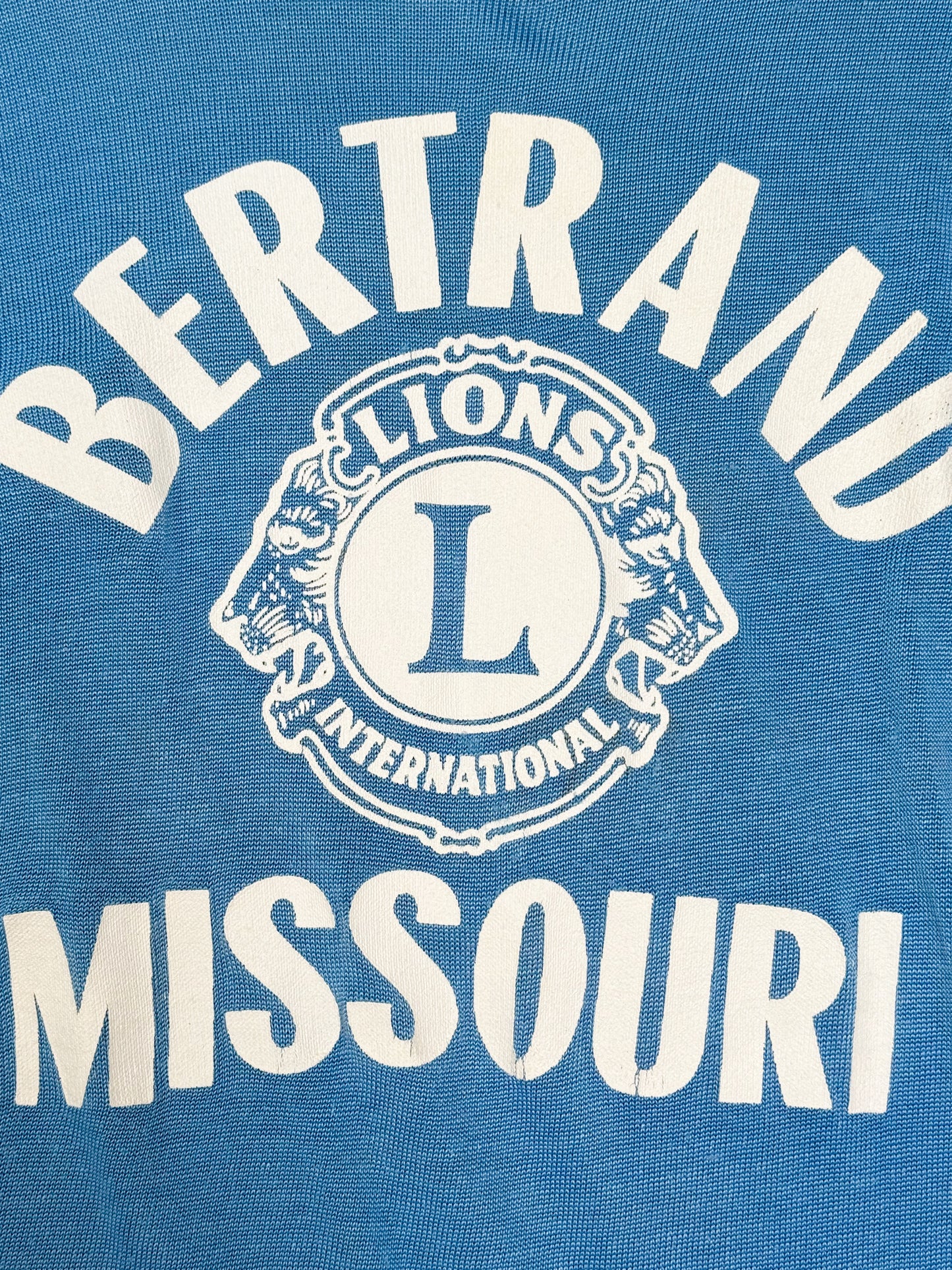 1970s Printwear Bertrand Missouri Lions International Ringer T-Shirt [L]