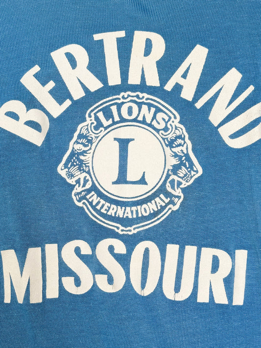 1970s Printwear Bertrand Missouri Lions International Ringer T-Shirt [L]