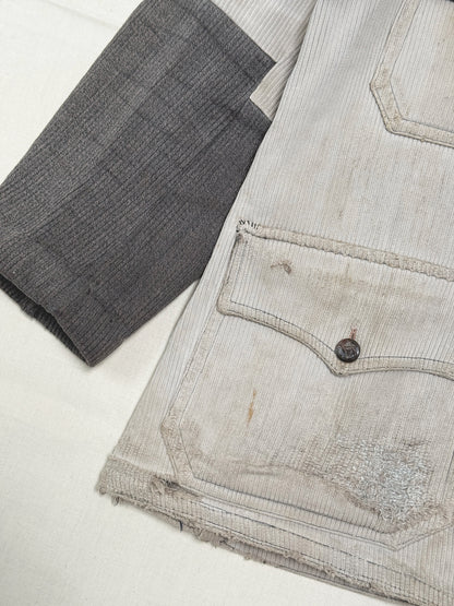 1950s French Salt and Pepper Coutil Clothing Hunting Jacket