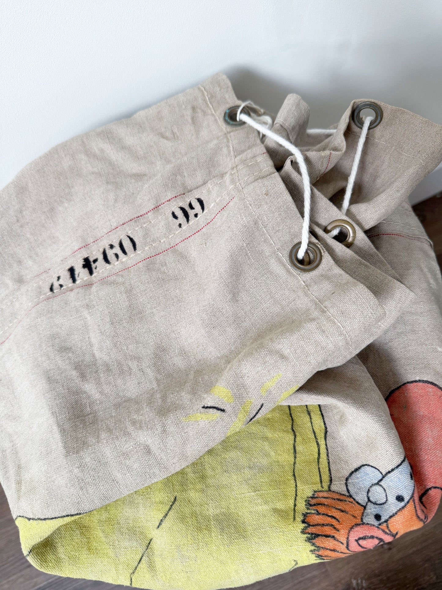 1960s French Naval Aviation Asterix & Obelix Canvas Kit Bag