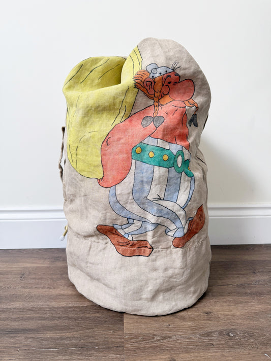 1960s French Naval Aviation Asterix & Obelix Canvas Kit Bag