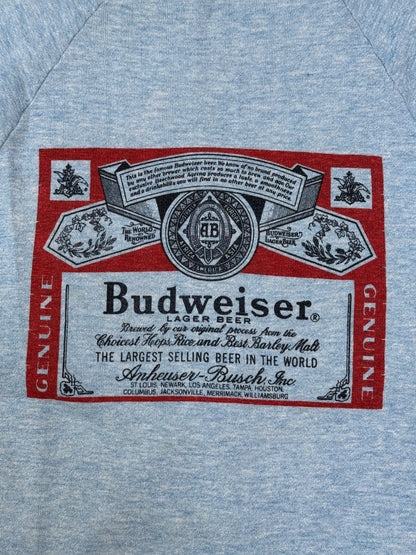1970s Sears Budweiser Short Sleeves Ringer Sweatshirt [XL]