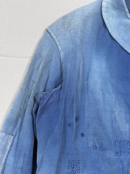 1950s French Jankey Blue Cotton-Twill Workwear Jacket