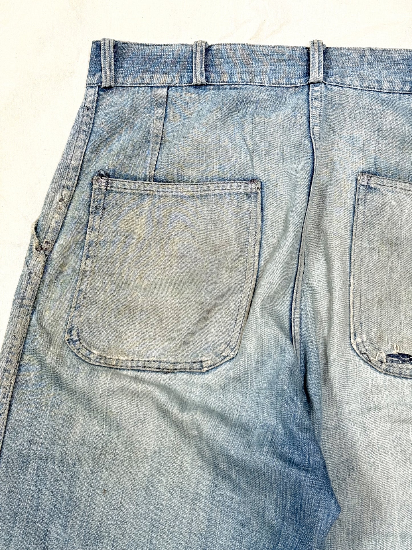 Rare 1940s USN Denim Dungarees [W31.5 L27]