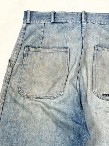 Rare 1940s USN Denim Dungarees [W31.5 L27]