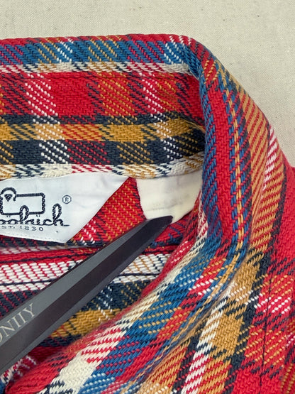 1980s - 1990s Woolrich Red Plaid Flannel Shirt [XL]