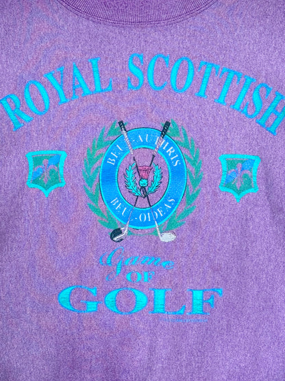 1990s Crable Sportswear Royal Scottish Golf Sweatshirt [M]