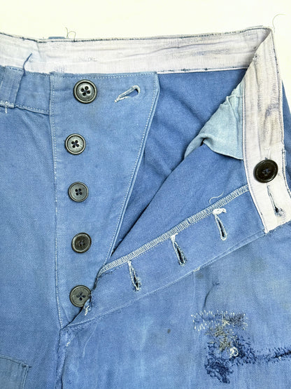 1950s Le Populaire French Cotton Twill Work Trousers [34.6W]