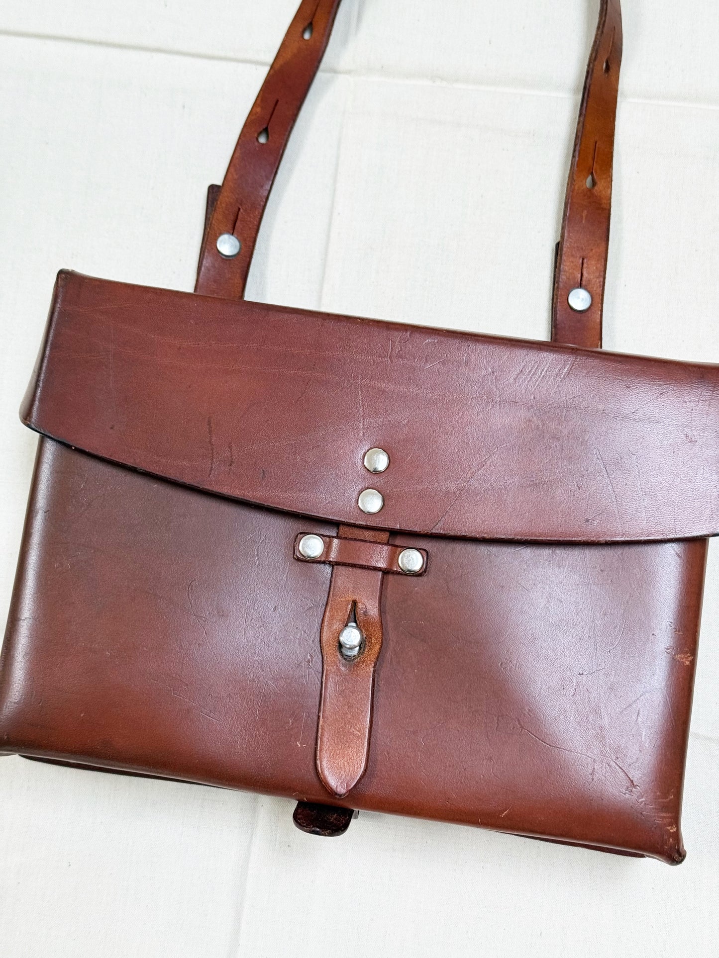 1988 Swiss Army Brown Leather Shoulder Bag