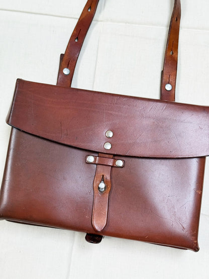 1988 Swiss Army Brown Leather Shoulder Bag