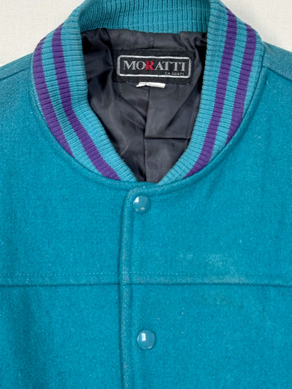 1980s - 1990s Canada Registered Teal and Purple Varsity Jacket [L]