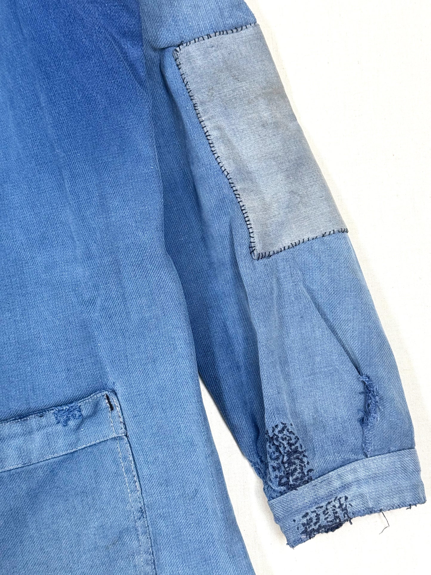 1950s French Jankey Blue Cotton-Twill Workwear Jacket