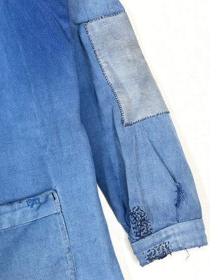 1950s French Jankey Blue Cotton-Twill Workwear Jacket