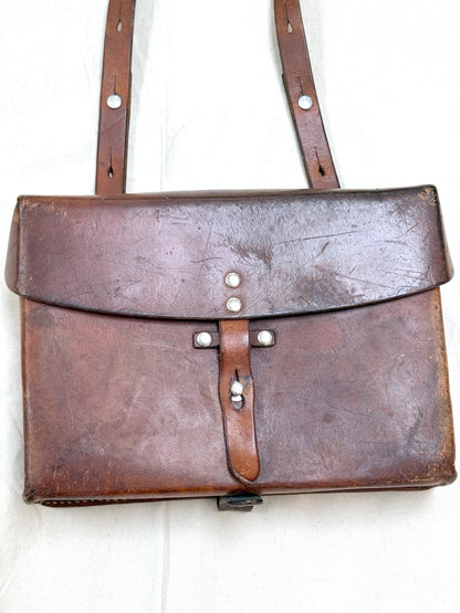 1983 Swiss Army Brown Leather Shoulder Bag