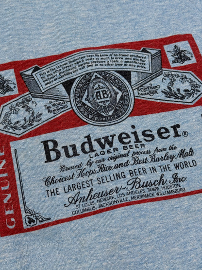 1970s Sears Budweiser Short Sleeves Ringer Sweatshirt [XL]