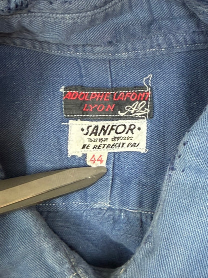 1950s French Adolphe Lafont Cotton Twill Smock Shirt