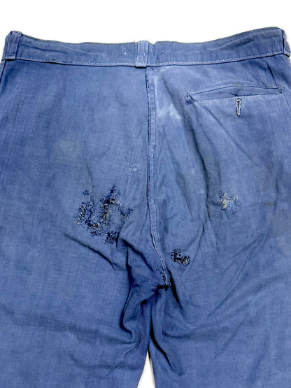 1950s Le Populaire French Cotton Twill Work Trousers [34.6W]
