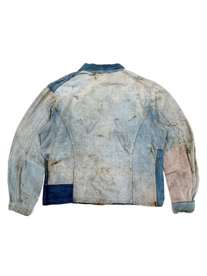 1910s–30s Exceptional Rare French Indigo Patchwork Workwear Jacket