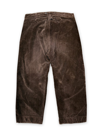1940s - 1950s Au Fusil French Brown Corduroy Pants [38W]