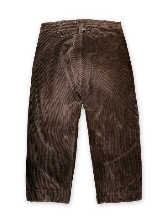 1940s - 1950s Au Fusil French Brown Corduroy Pants [38W]