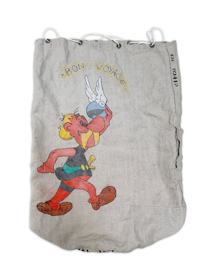 1960s French Naval Aviation Asterix & Obelix Canvas Kit Bag