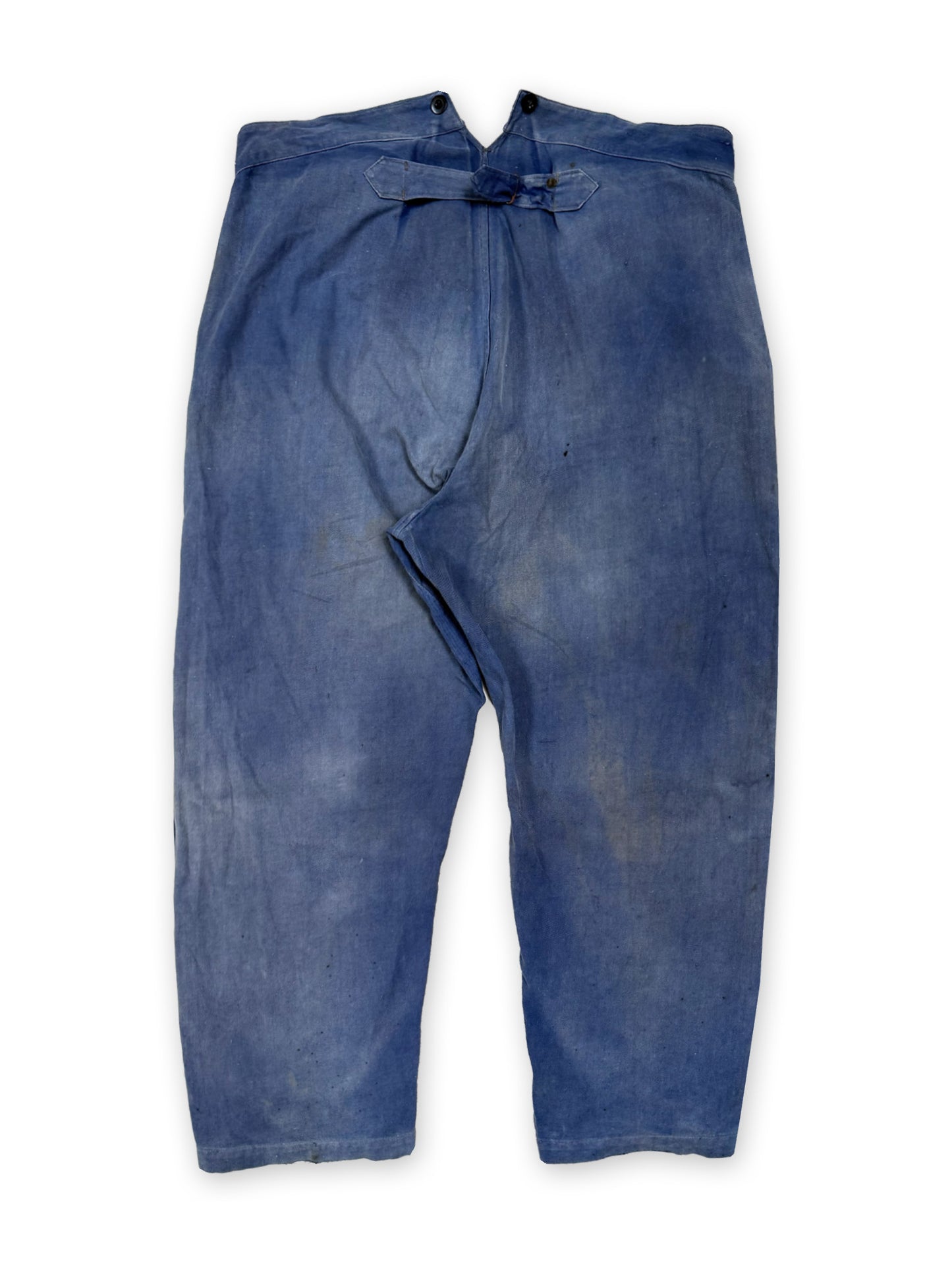 1950s French Cotton Twill Buckle Back Pants [42W]