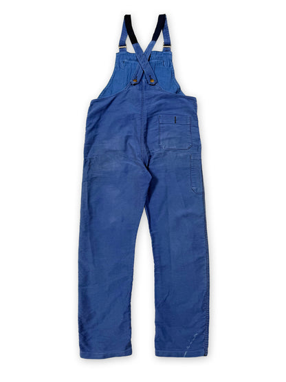 1950s–1960s French Beau-Fort Blue Moleskin Workwear Overalls [37.5W]