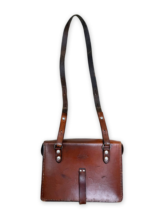 1983 Swiss Army Brown Leather Shoulder Bag