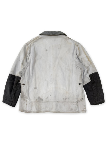 1950s French Salt and Pepper Coutil Clothing Hunting Jacket