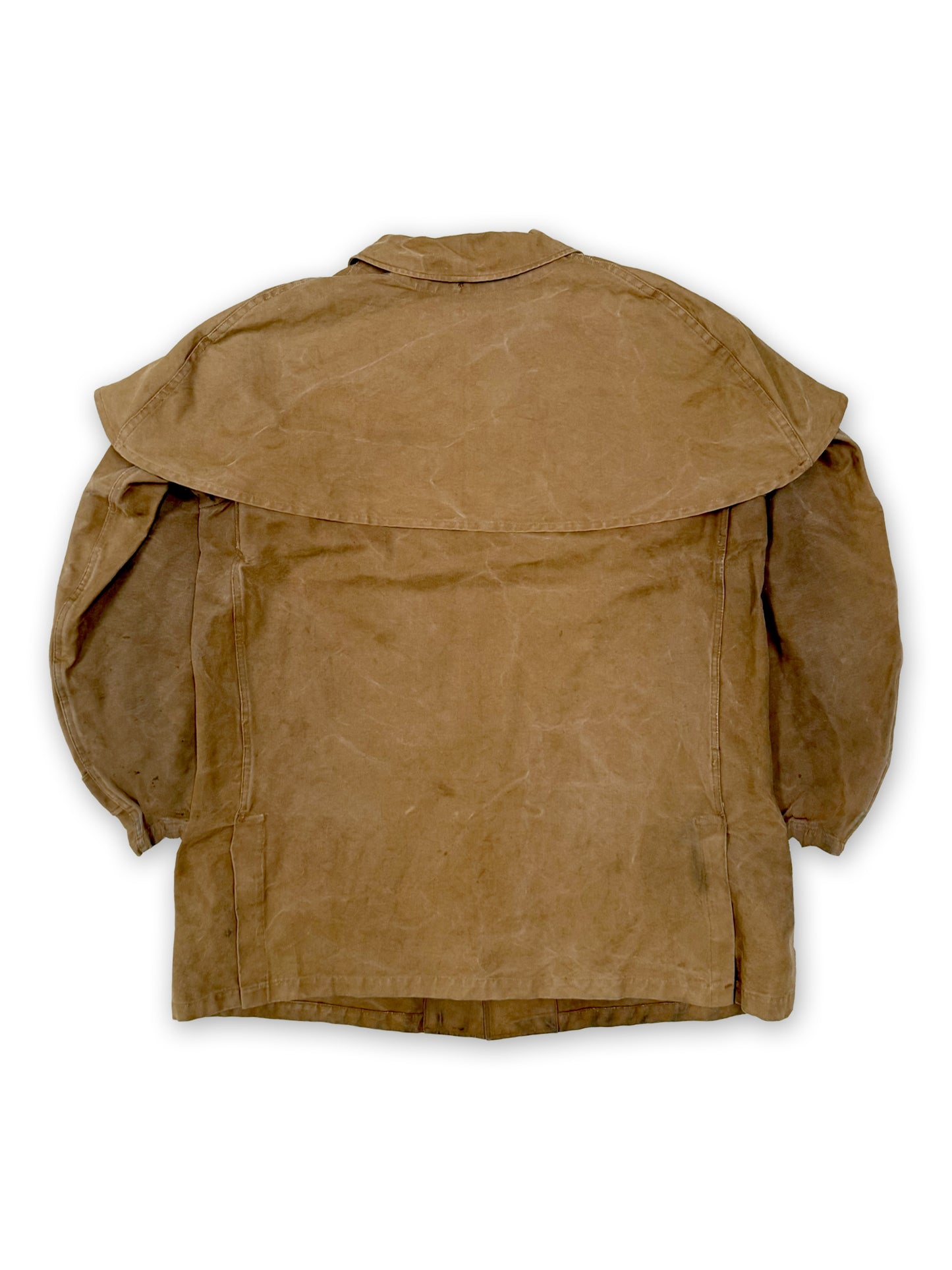 1950s French Brown Canvas Hunting Jacket with Detachable Cape