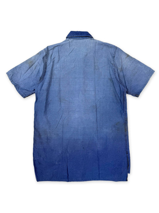 1950s French Indigo Faded Work Shirt