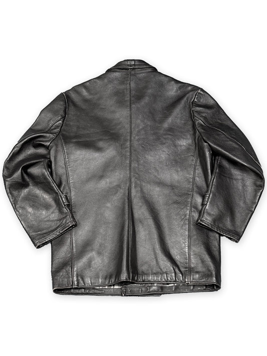 1960s FRENCH GVF LE CORBUSIER BLACK LEATHER JACKET