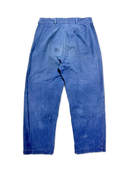 1950s French Cotton Twill Work Trousers [34.6W]