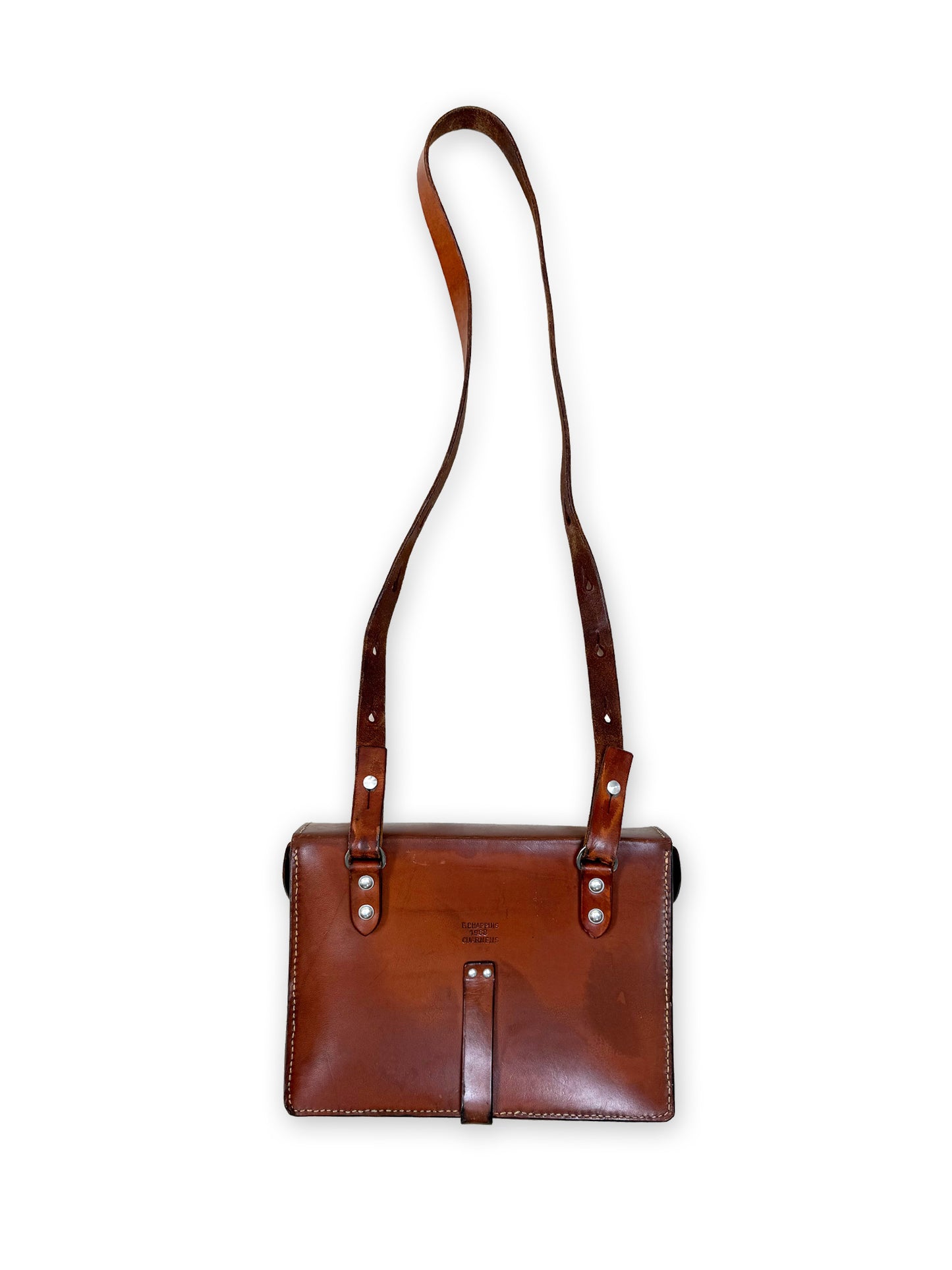 1988 Swiss Army Brown Leather Shoulder Bag