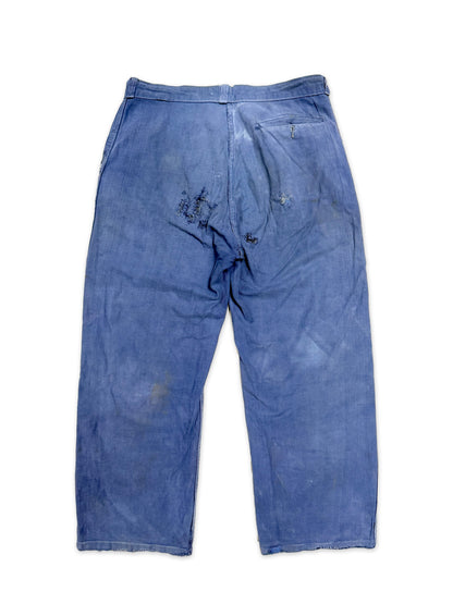 1950s Le Populaire French Cotton Twill Work Trousers [34.6W]