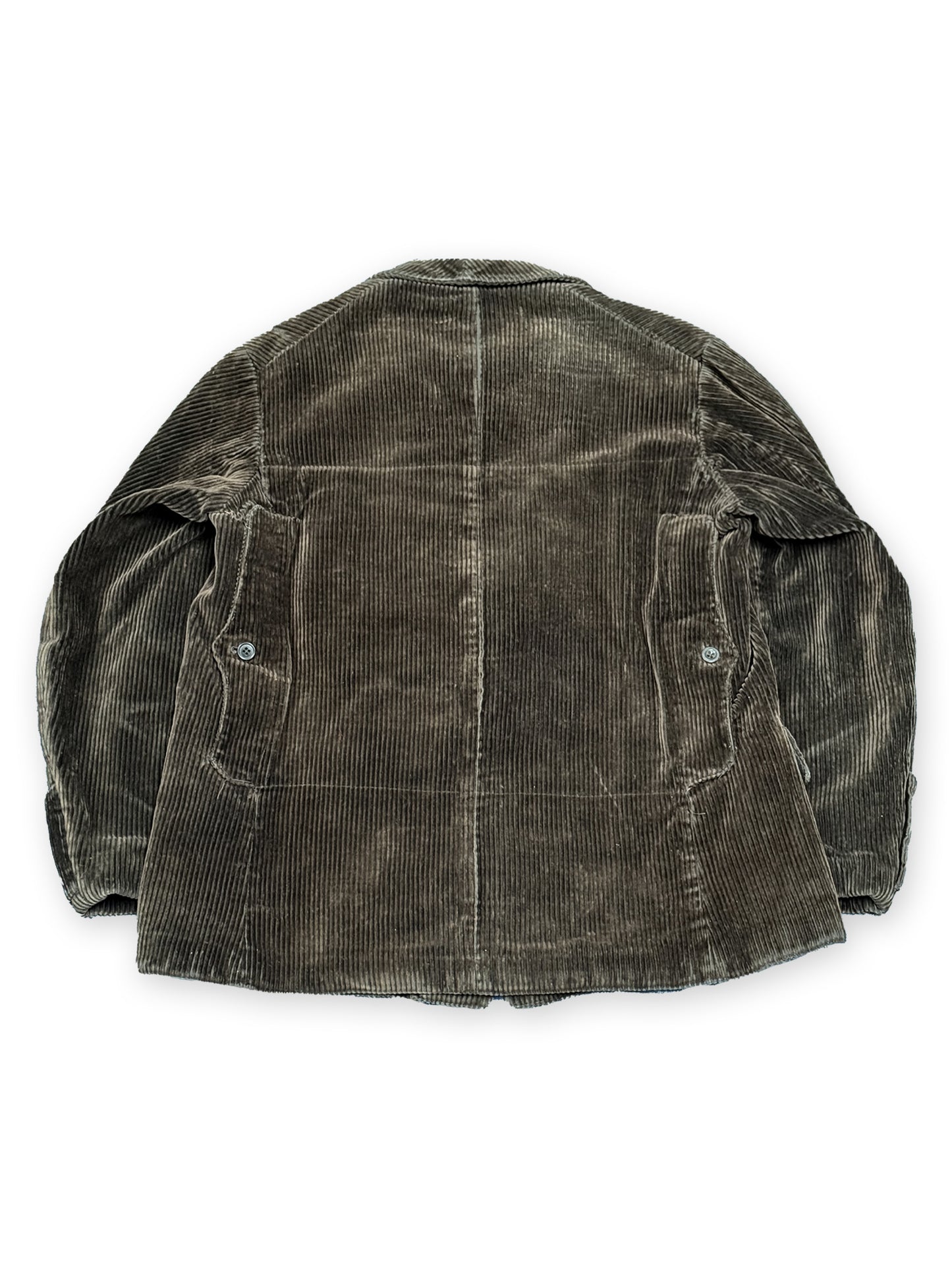 1940s French Brown Corduroy Hunting Jacket with Game Pocket