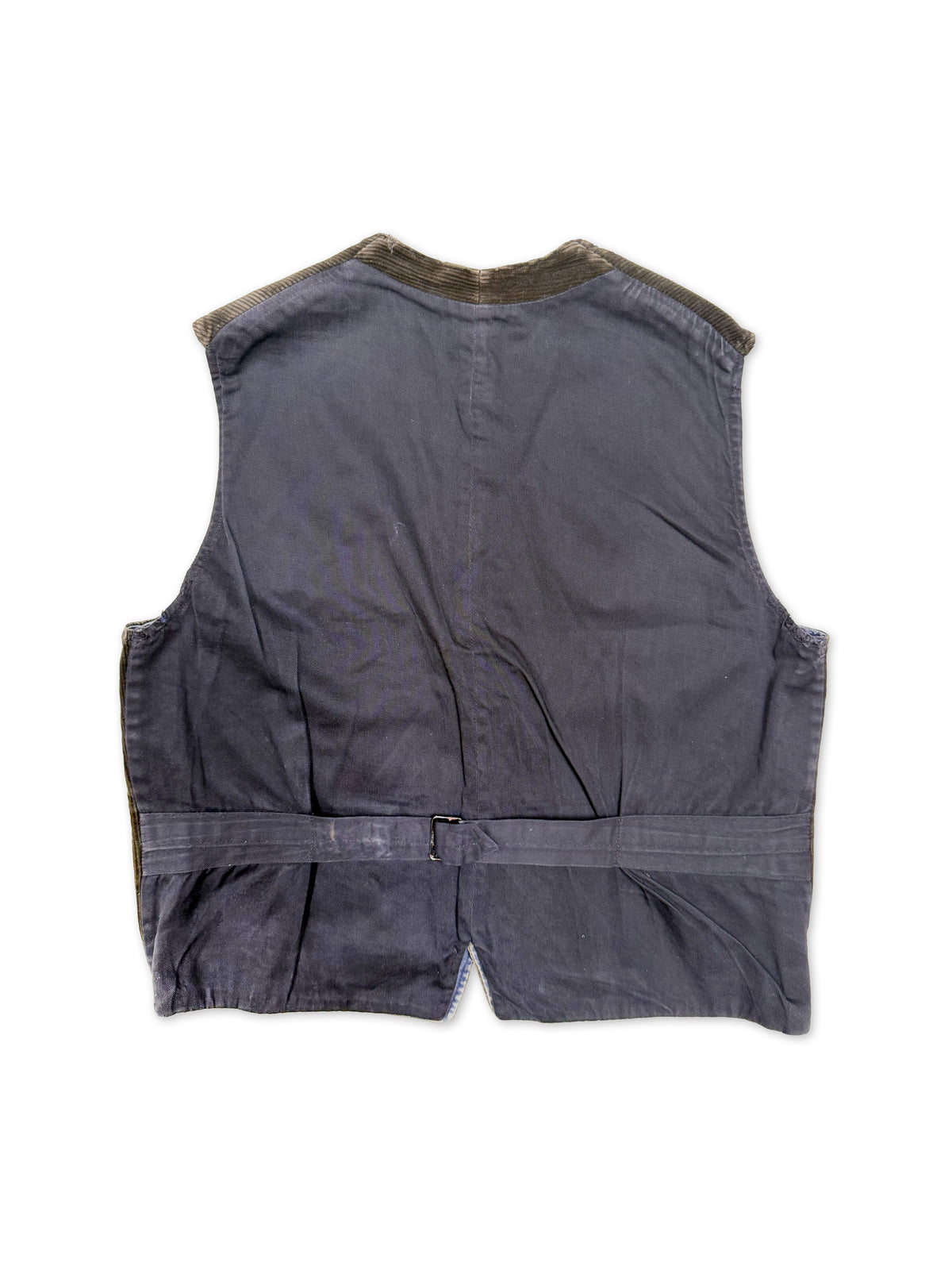 1940s–1950s French Reversible Corduroy & Blue Linen Workwear Vest