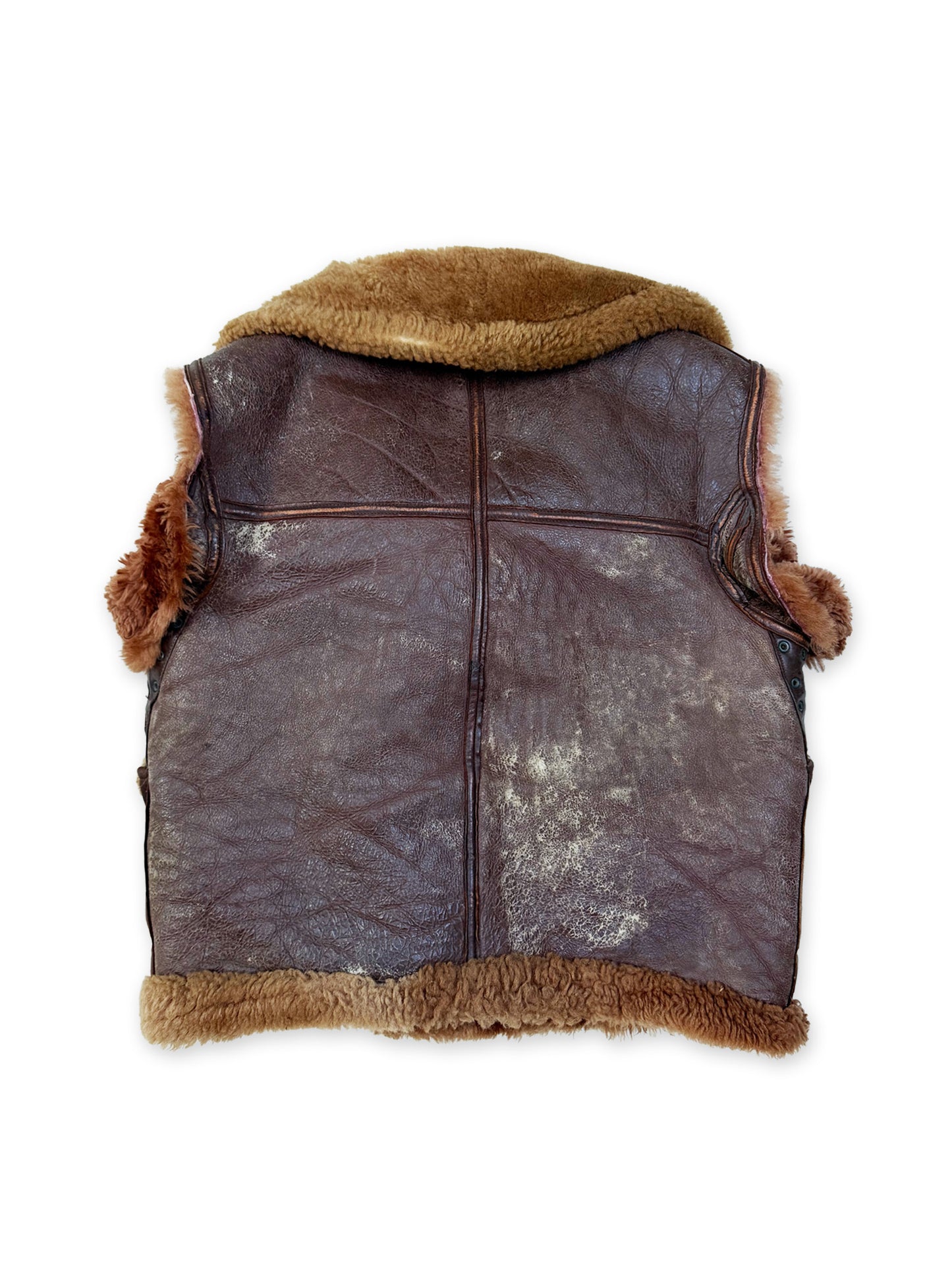 1944-1945 British Royal Air Force Irvin Leather Flying Jacket - converted to Vest [SIZE 4]