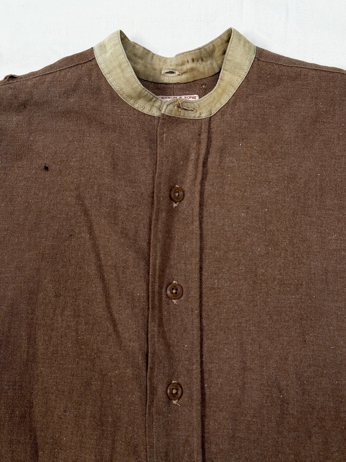 Anderson & Sons Wool Brown Smock Shirt