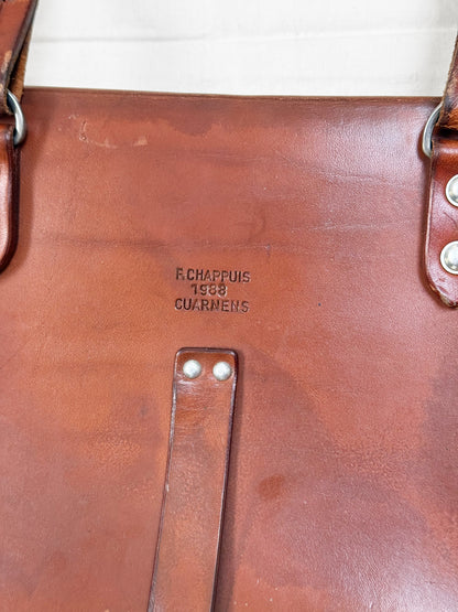 1988 Swiss Army Brown Leather Shoulder Bag
