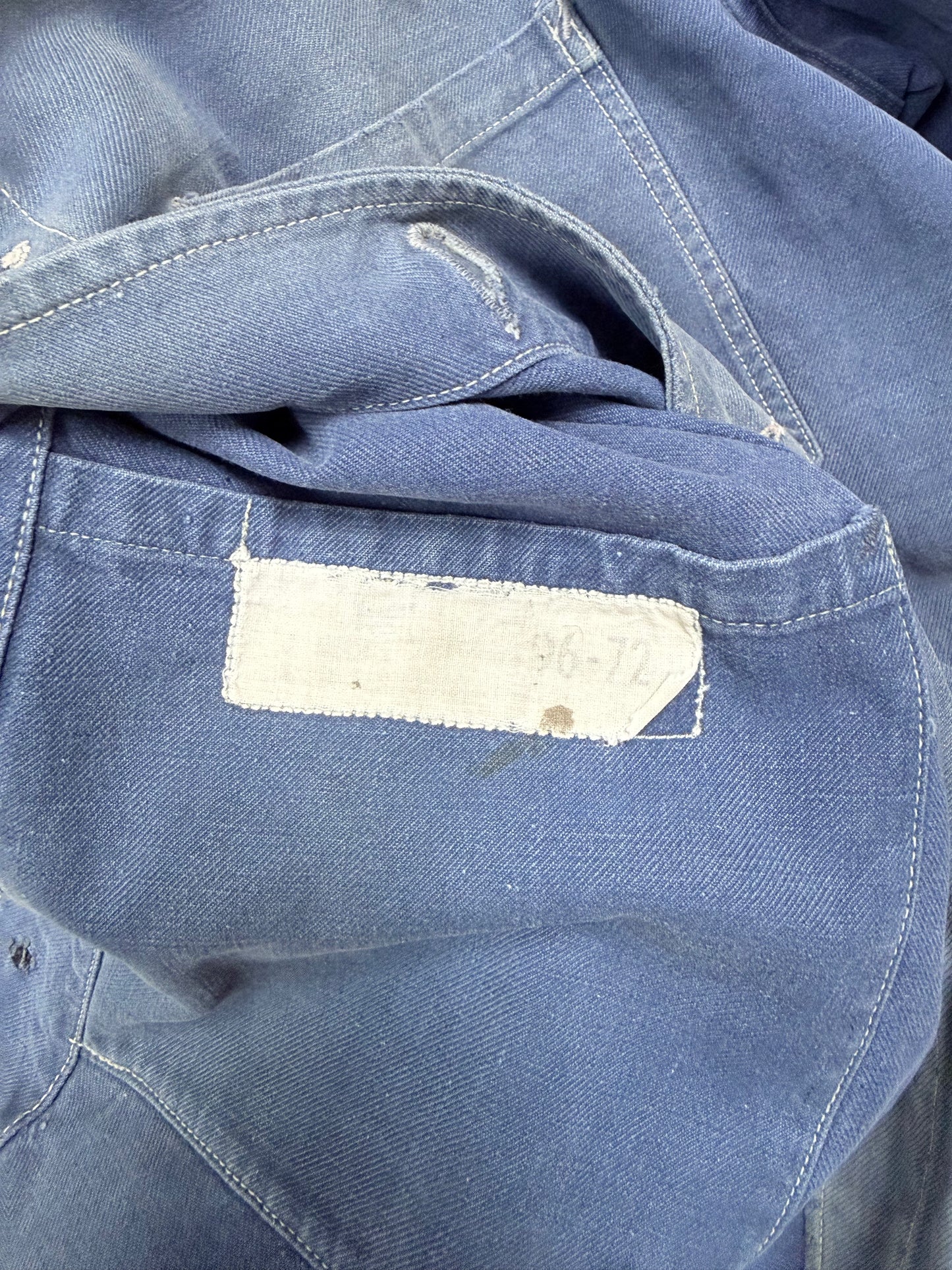 1950s French Blue Cotton Twill Chore Jacket