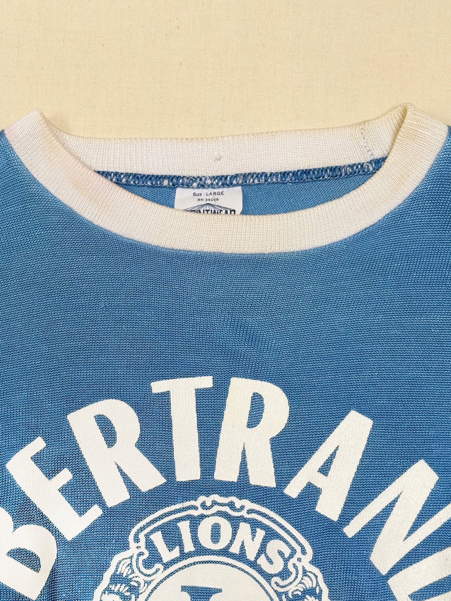 1970s Printwear Bertrand Missouri Lions International Ringer T-Shirt [L]