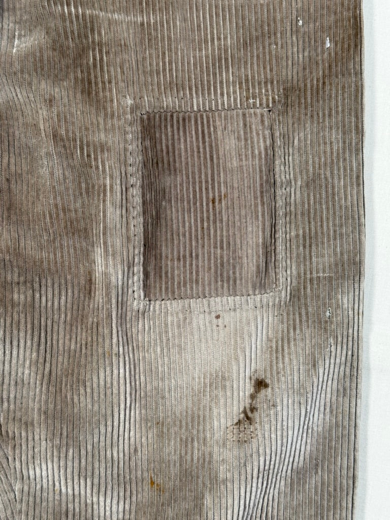 1930s French Light Brown Corduroy Pants [37W]