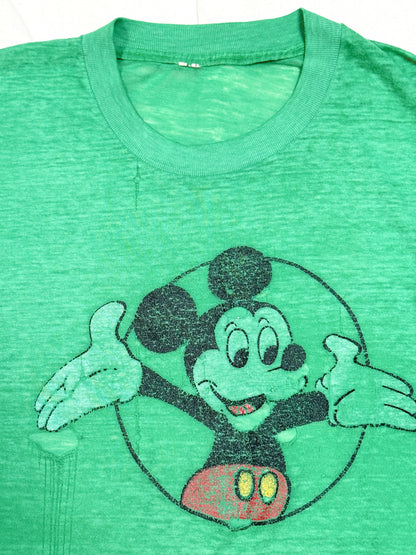 1980s Mickey Mouse Paper-Thin Single Stitch T-Shirt – Green
