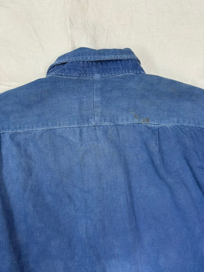 1950s French Adolphe Lafont Cotton Twill Smock Shirt
