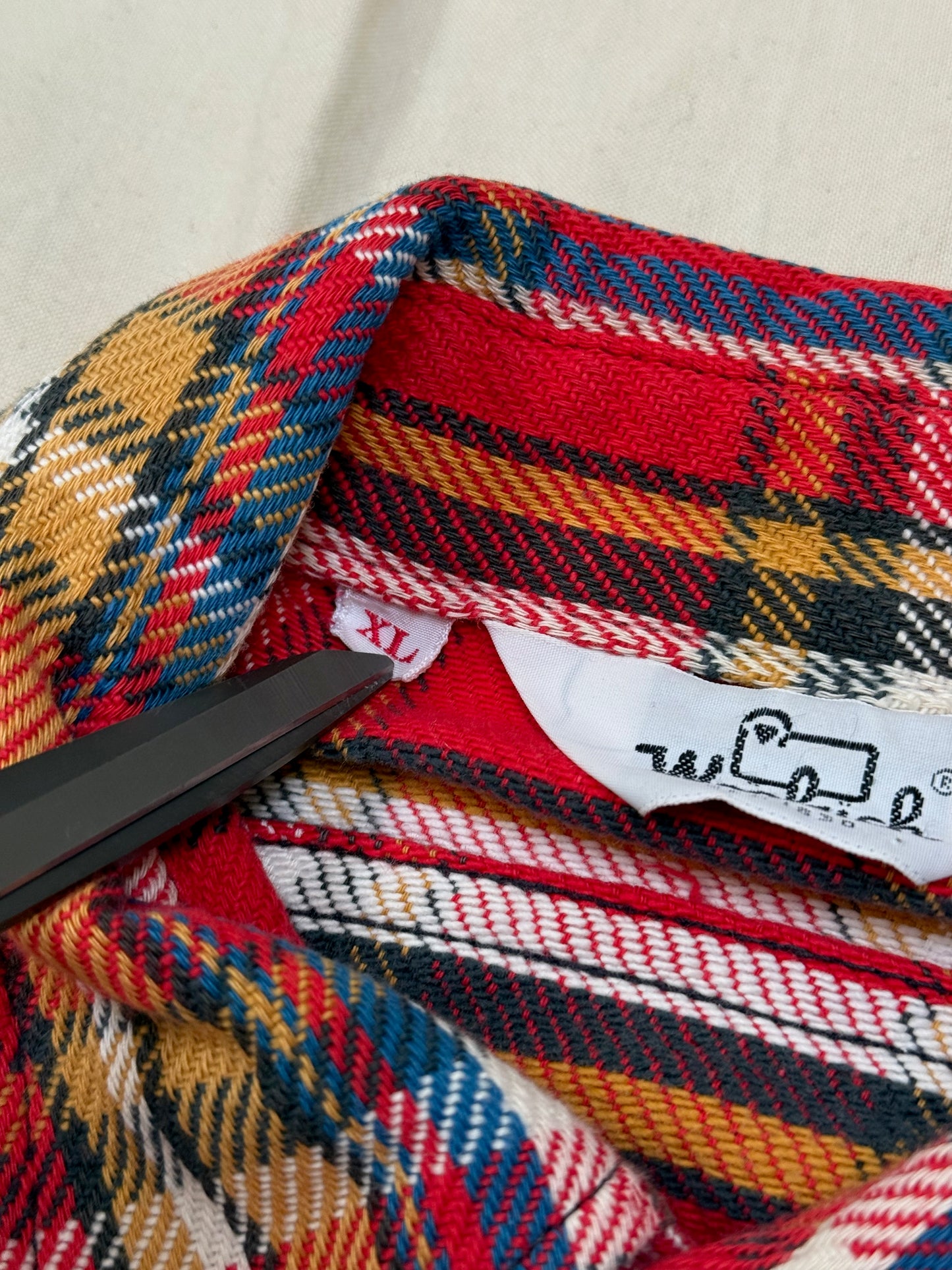 1980s - 1990s Woolrich Red Plaid Flannel Shirt [XL]